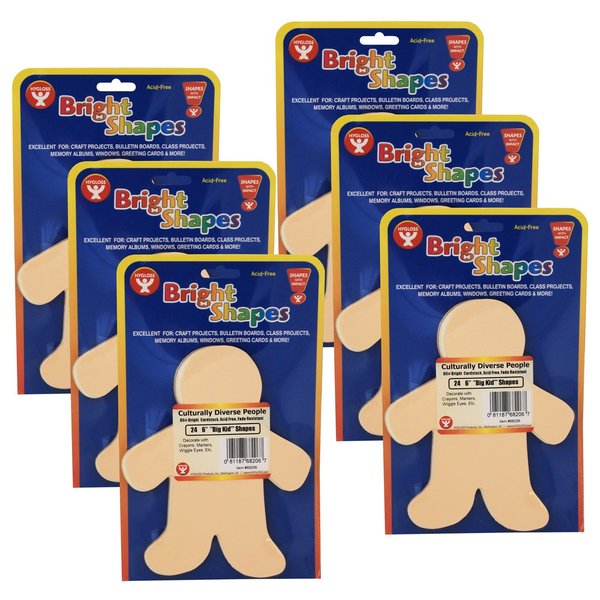 Hygloss Products Rainbow Brights Family Cut-Outs, 6in Big Kid, 5 Colors, 144PK 68206